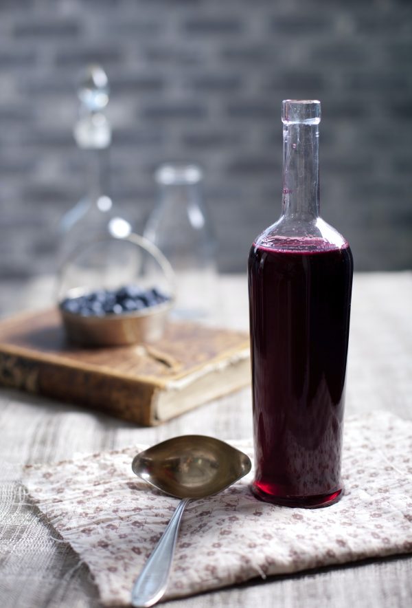 Berry Homemade Vinegar in Vintage Bottle