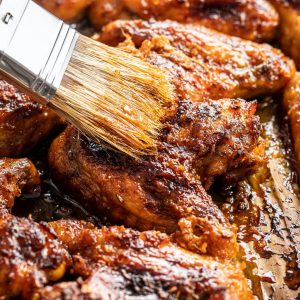 Grilled chicken wings in Steakhouse basting sauce